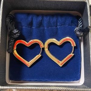 Chunky Gold Plated Heart Hoops